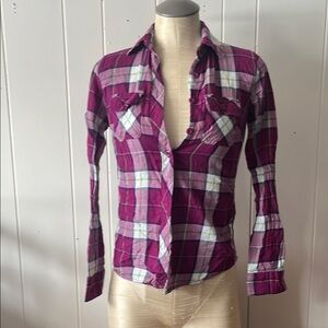 Aeropostale Plaid Button-Up Women's Top